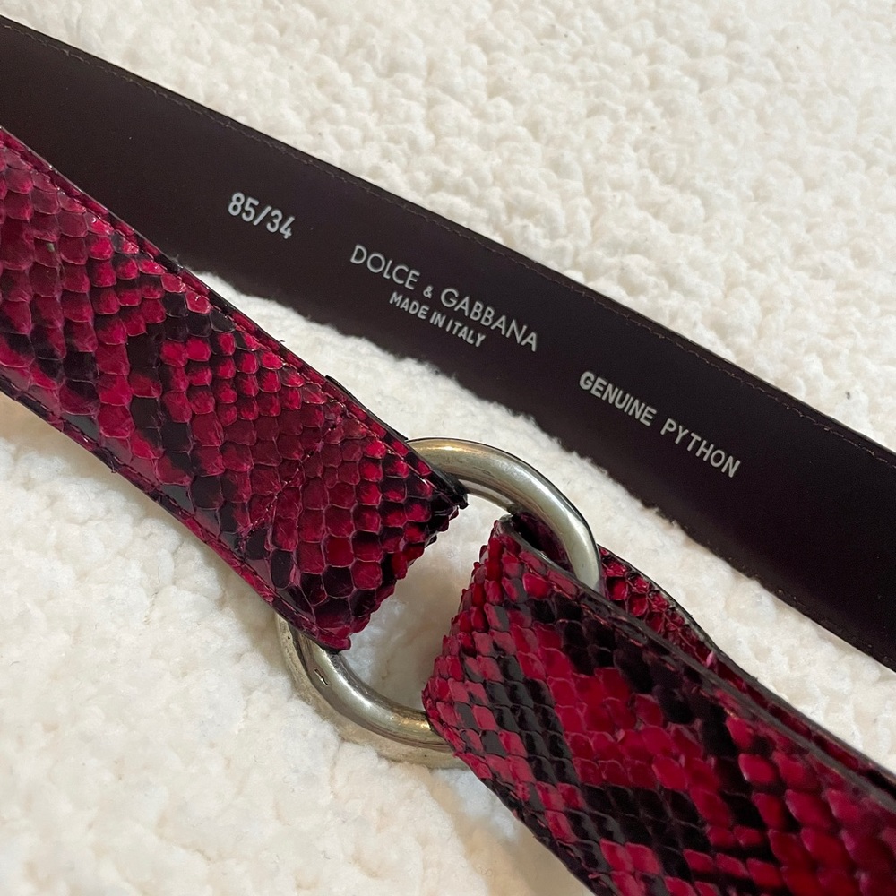 Dolce&Gabbana Pink Genuine Python Belt